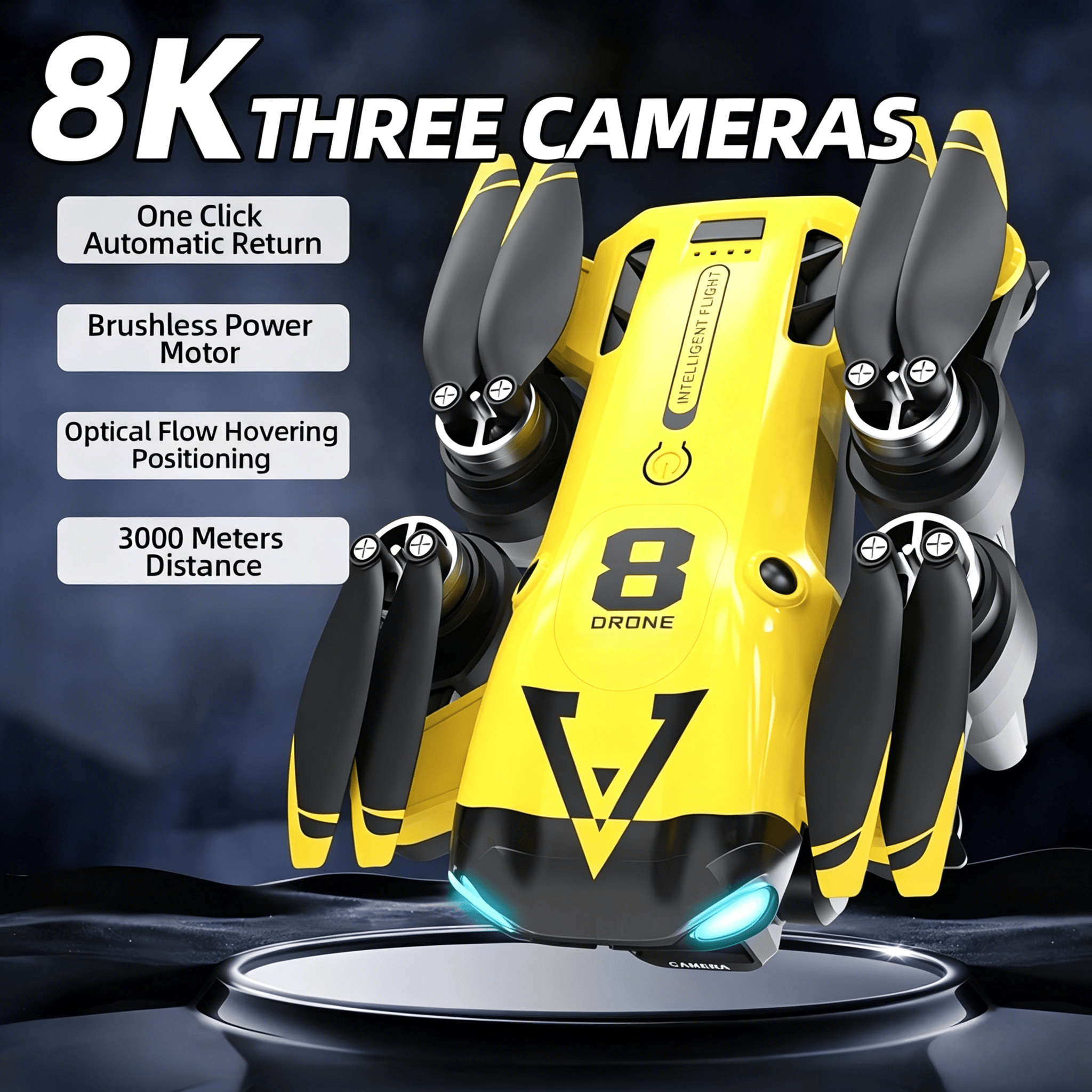 Drone Camera Mount - New Quadcopter with Triple Cameras, Optical
