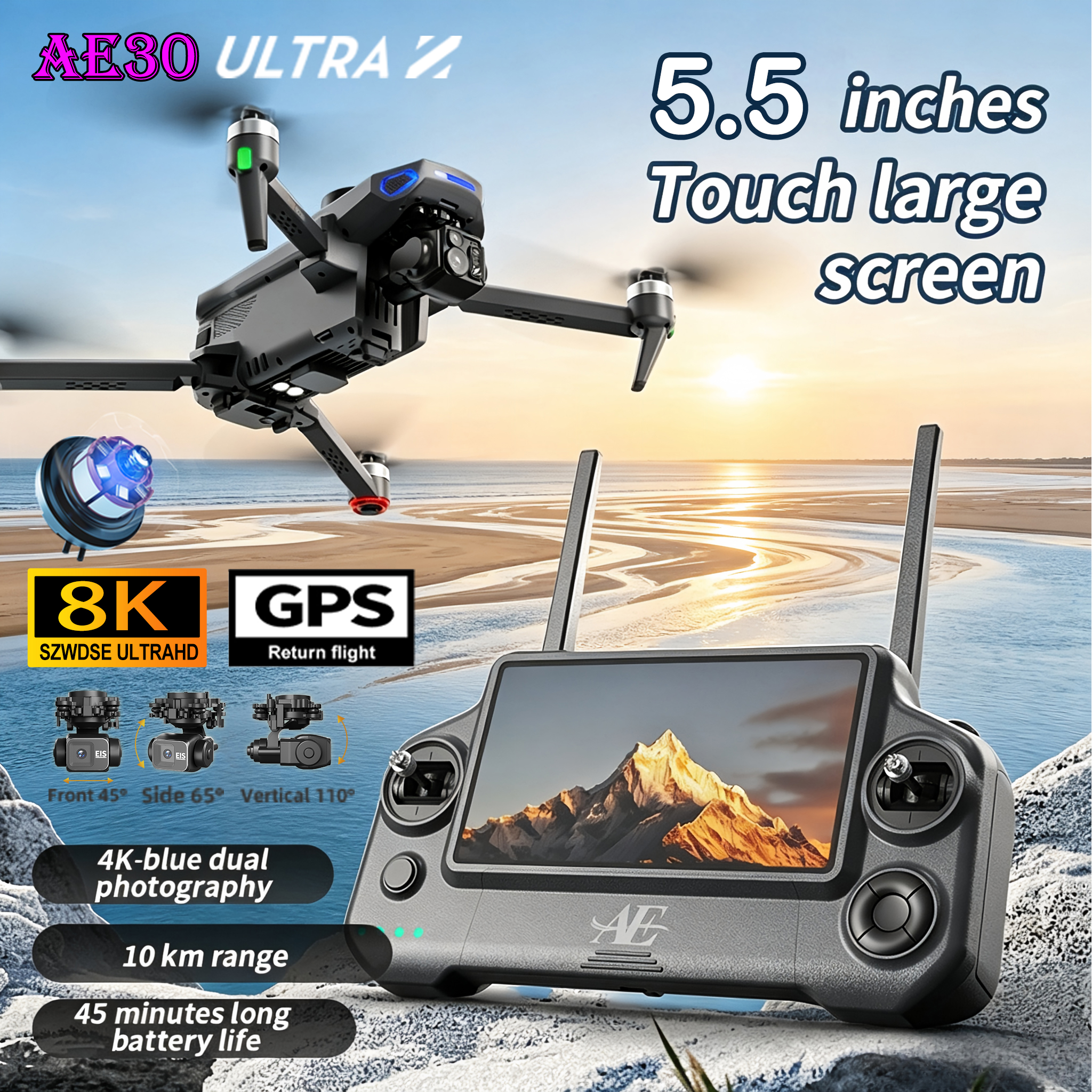 Drone Camera With Gimbal - NEW AE30 Ultra GPS Drone 4K