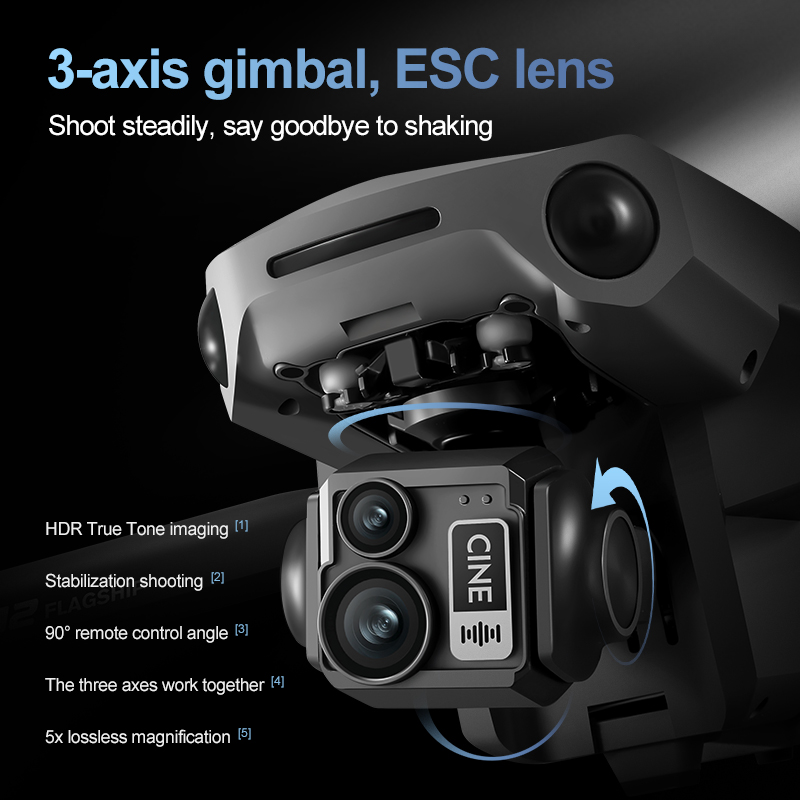 8K 3 Axis Gimbal Brushless 7.2 - مراجعة Drone Camera Lens وسعره