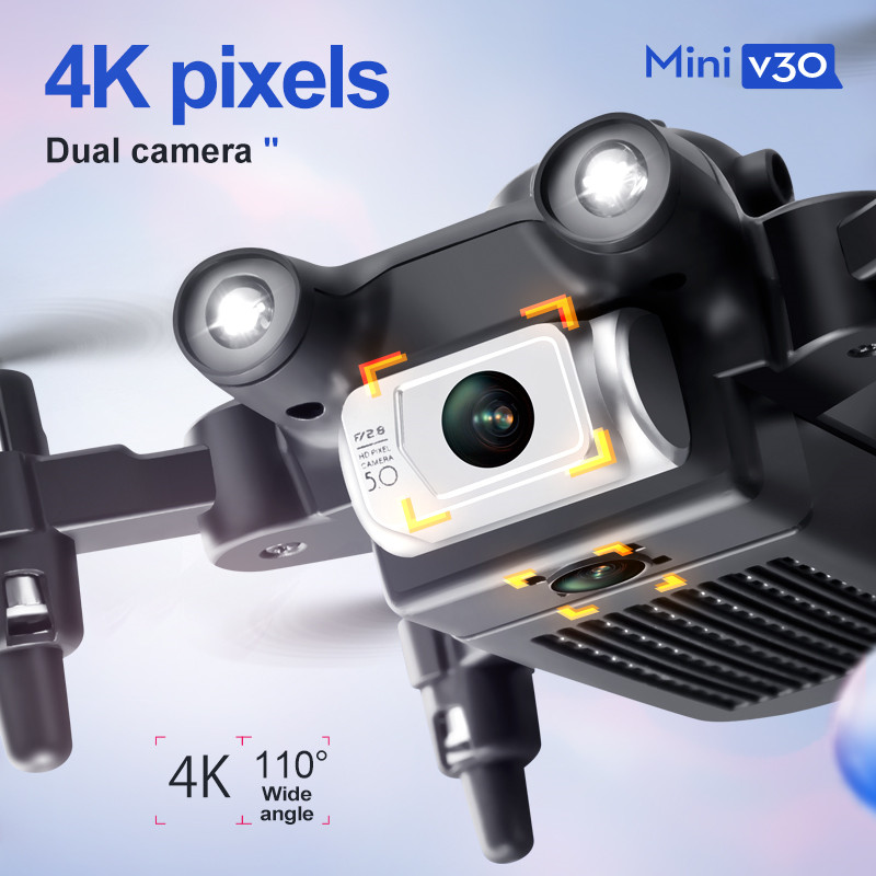 Mini V30 WiFi FPV Drone With 4 - مراجعة Drone Camera Lens وسعره