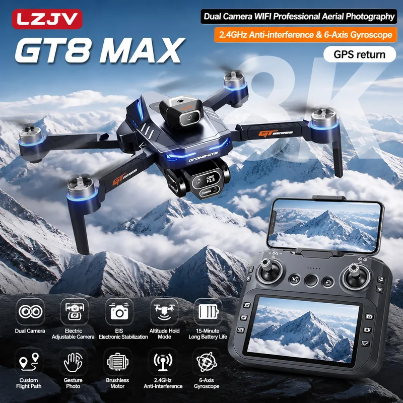 GT8 Max Foldable Drone 8K HD P - مراجعة Drone Camera Night Vision وسعره
