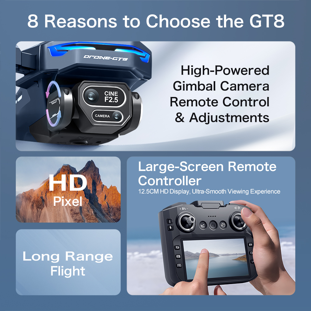 GT8 Max Foldable Drone 8K HD P - مراجعة Drone Camera Night Vision وسعره