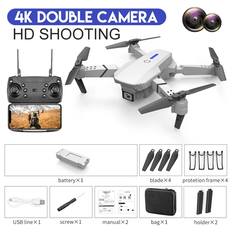 E88 ProIntelligent Folding Dro - مراجعة Drone Camera Lens وسعره