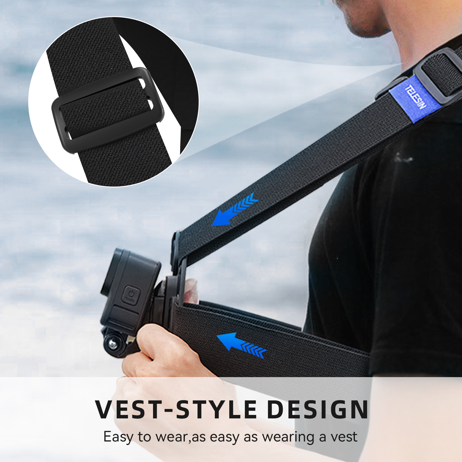 TELESIN Chest Strap Mount Wais - مراجعة Drone Camera Action وسعره